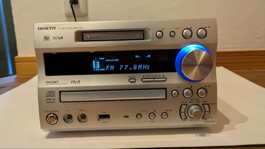 【美品】ONKYO FR-N7NX CD/MDコンポ スピーカー付