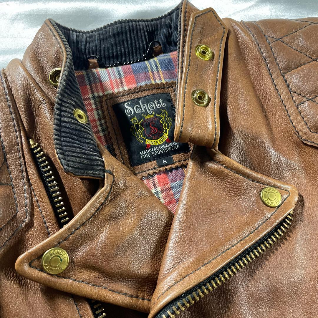 SCHOTT ショット　クラシックレーサー　ダブルライダース　キルティング　S