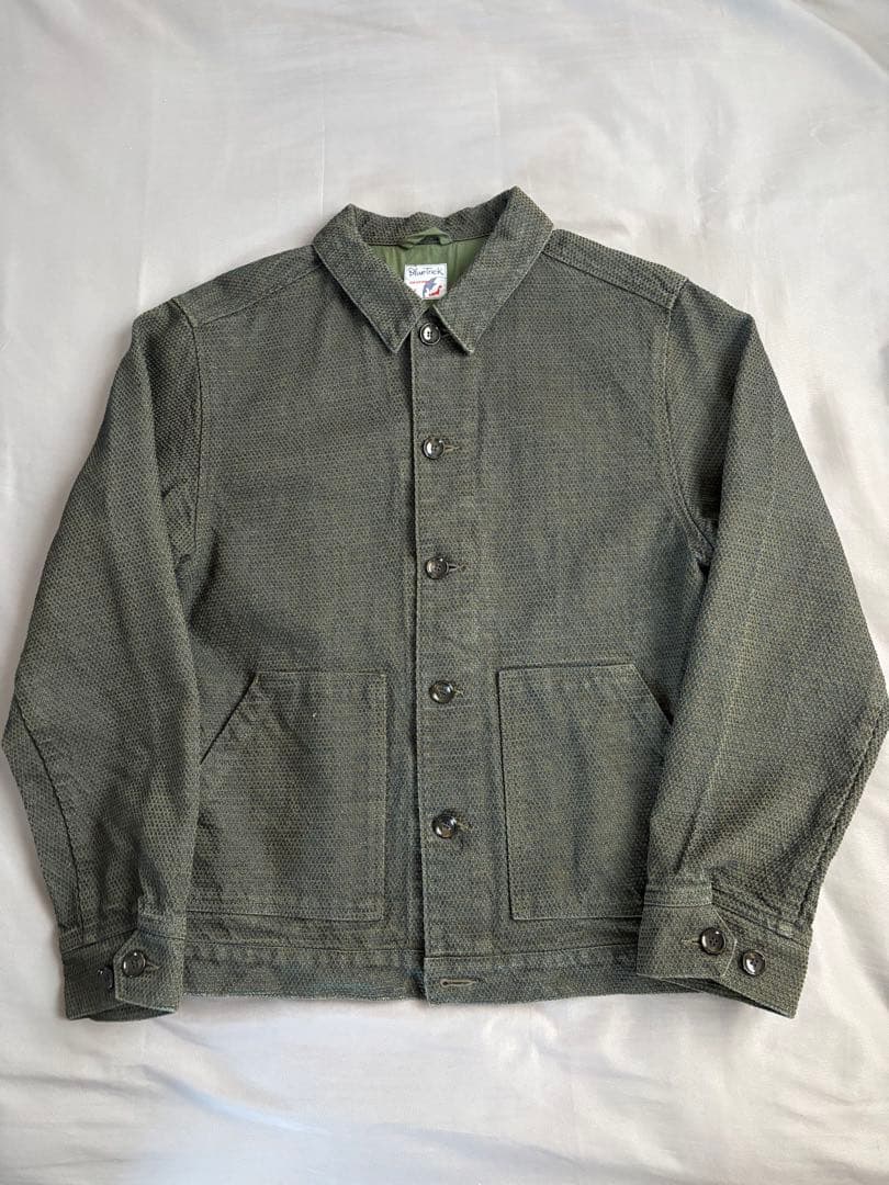 【値下げ】希少 カーキーのBlue Trick刺子ジャケット