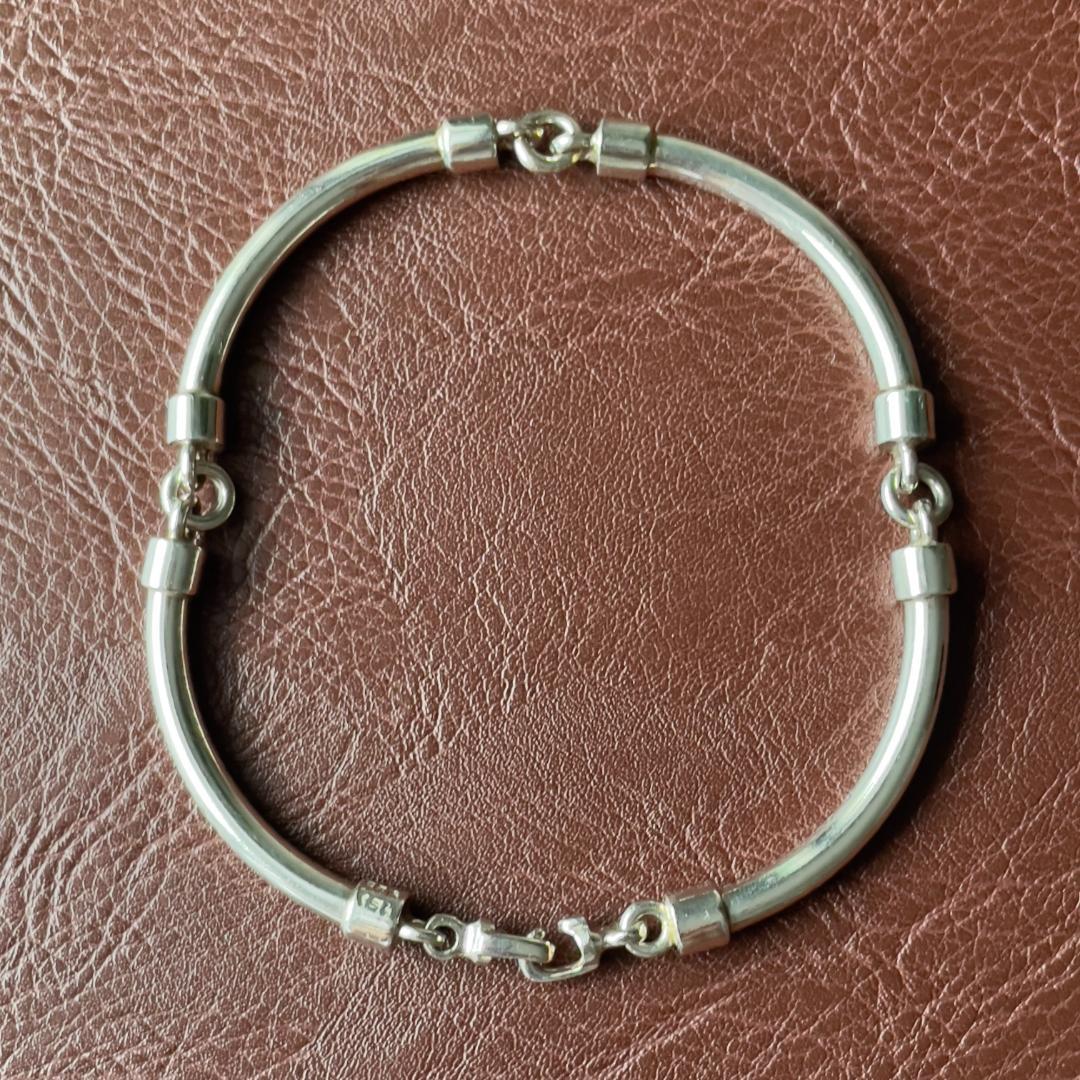 ビンテージ シルバー925 ブレスレット メンズ メキシコ製 バーブレスレット