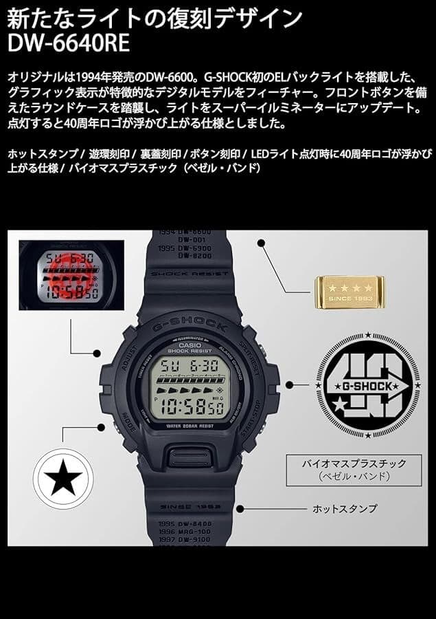 【未使用品】G-SHOCK DW-6640RE-1JR 40周年モデル