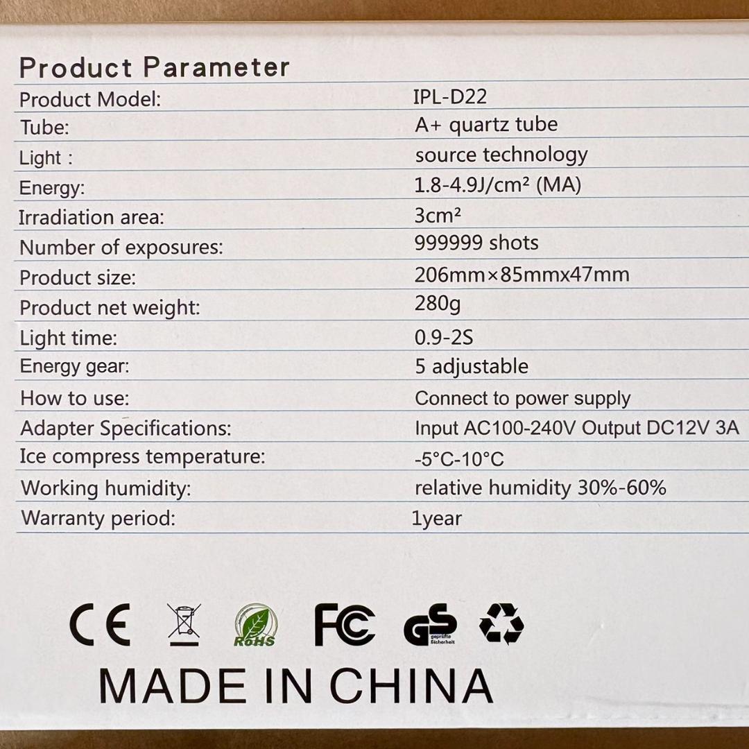 【在庫2点限り☆大特価】サロン仕様 家庭用脱毛器 IPL光脱毛器