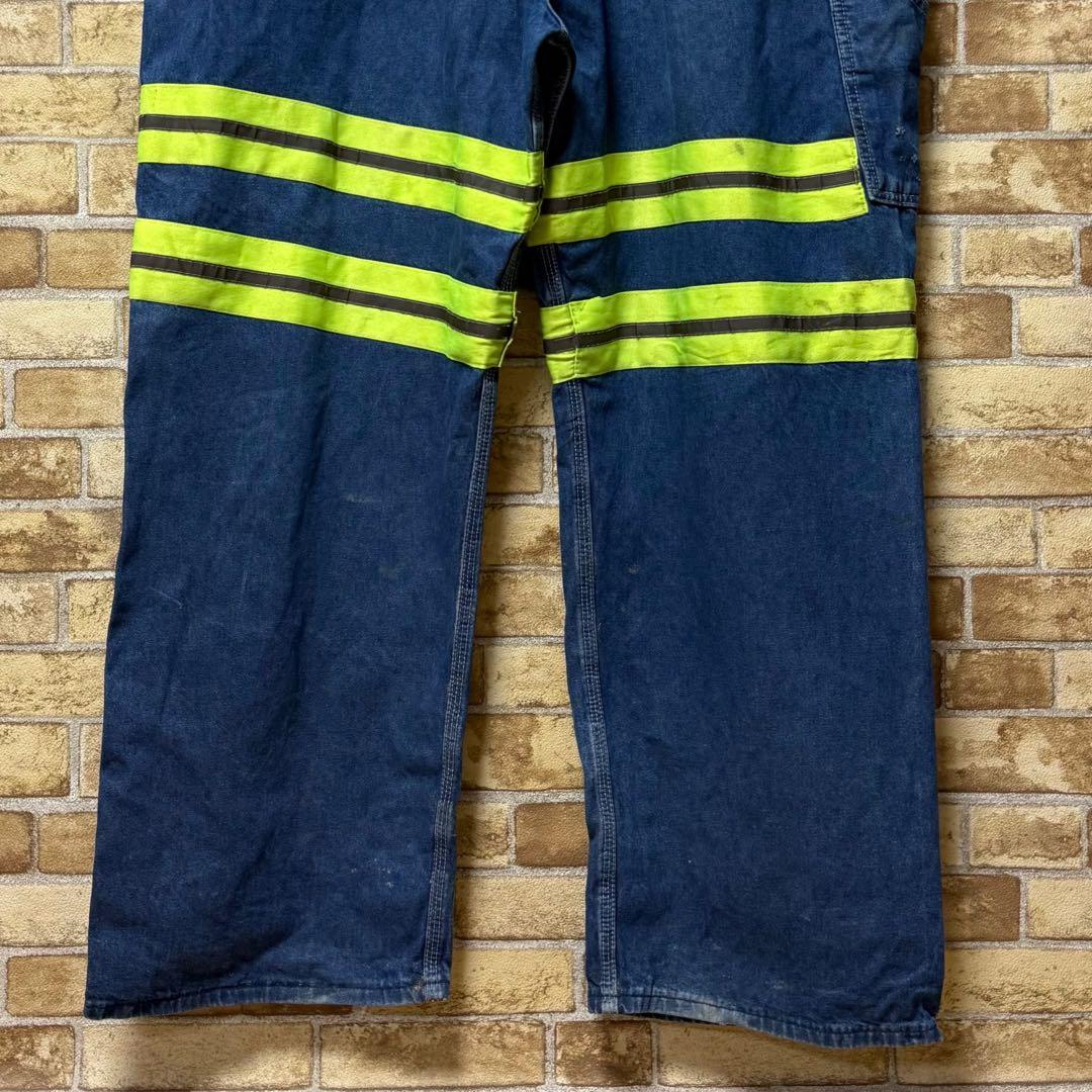 ディッキーズ　メキシコ製　デニムオーバーオール　リフレクター　ワーク　48/32