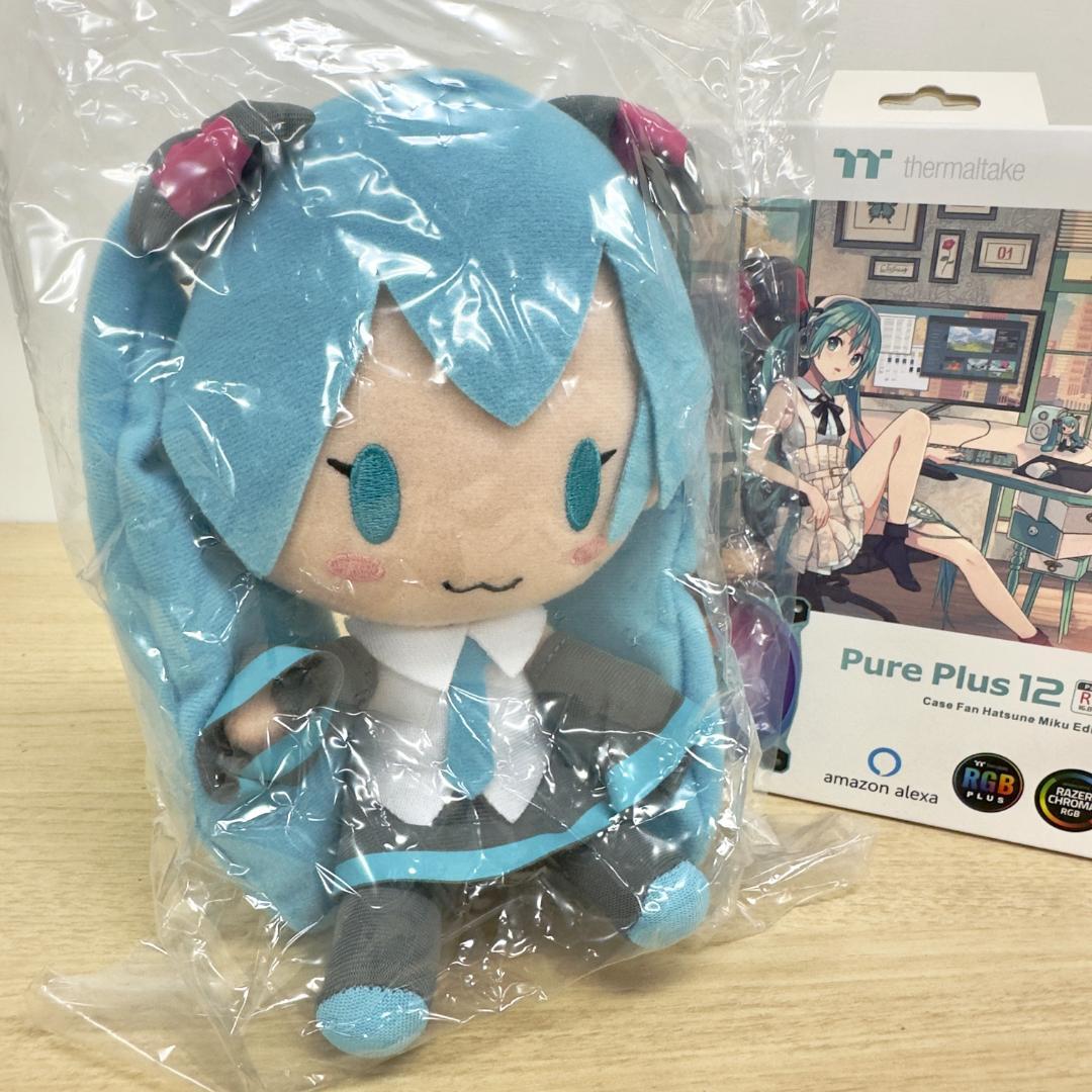 新品未開封 初音ミクコラボ PCケースファン 非売品ぬいぐるみ セット