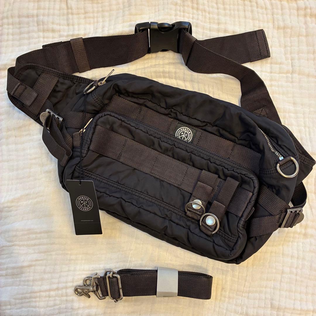 新品 ポータークラシック スーパーナイロン 2way ウエストバッグ 黒