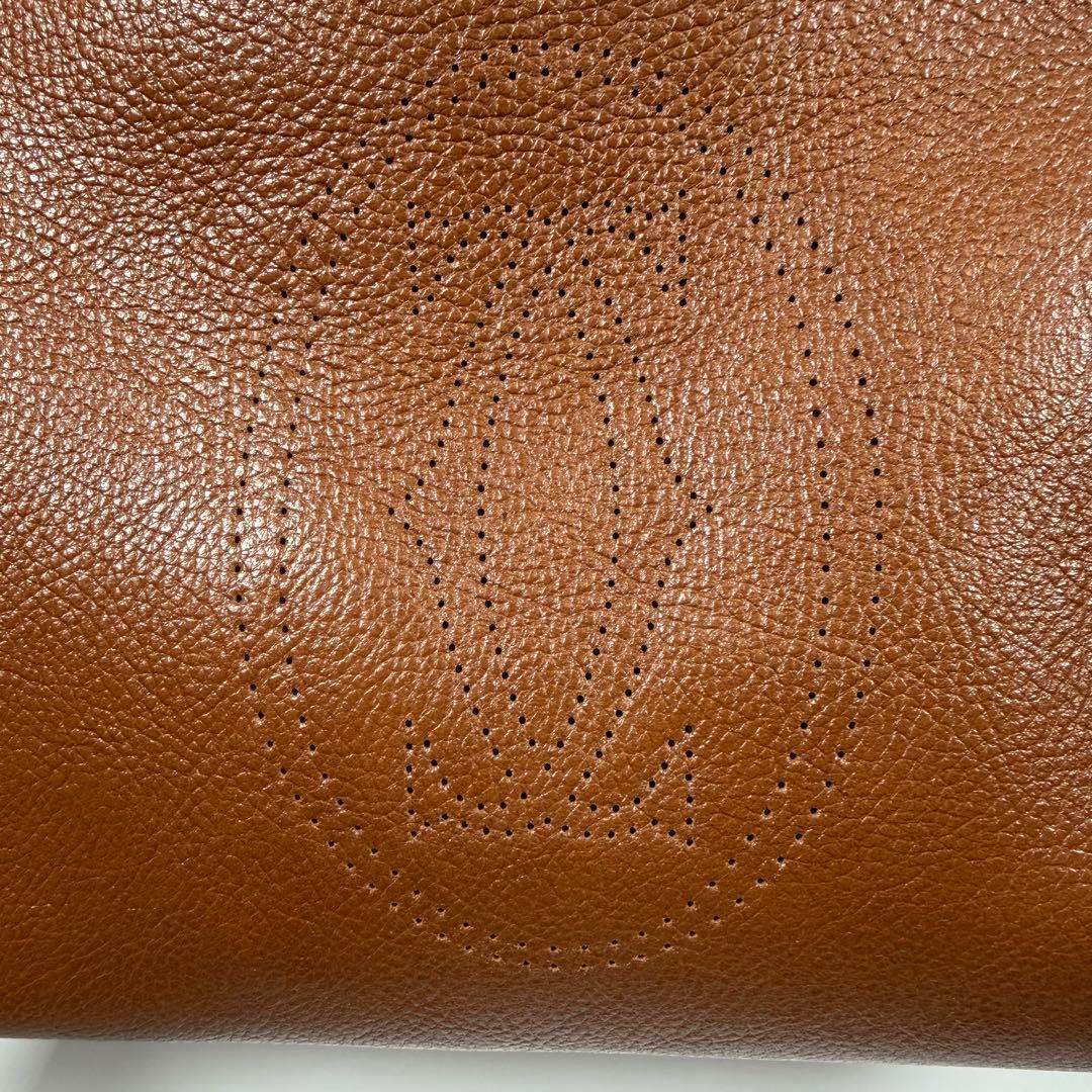 【未使用に近い】カルティエ　ハンドバッグ　マルチェロ　レザー　シボ革　ブラウン