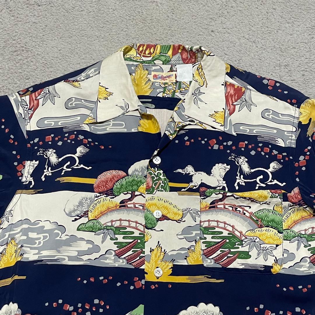 サンサーフ　アロハシャツ　和柄　侍　戦場　浮世絵　アニマル　ボーダー　Lサイズ