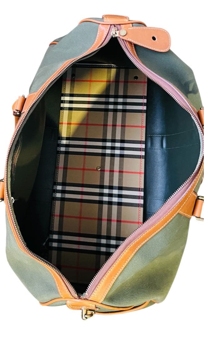 Burberry ボストンバック ヴィンテージ カーキSA605