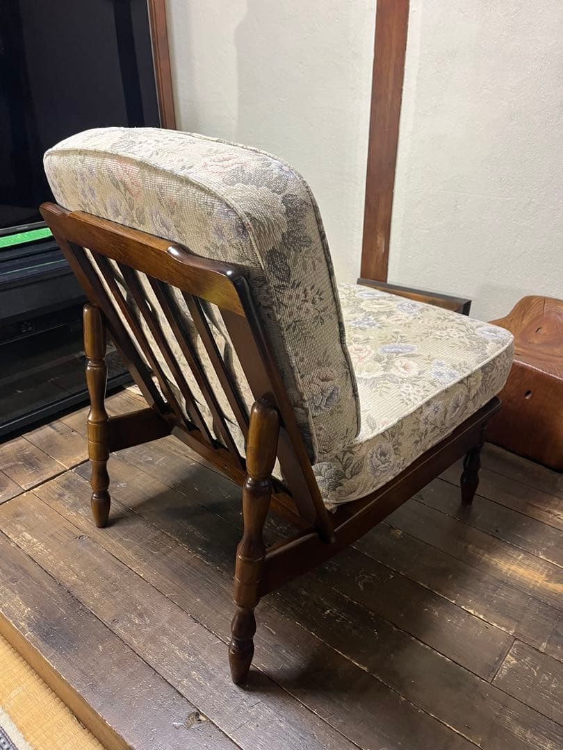 カリモク家具　クッションチェア　アンティーク　1P