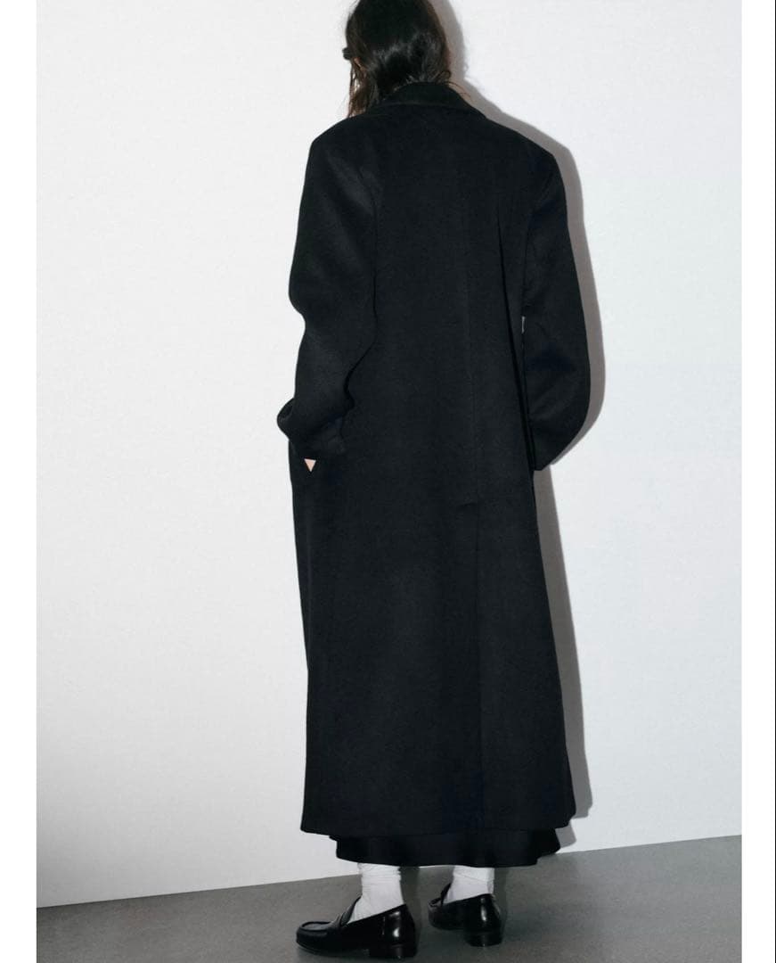 新品 ZARA ウール混紡エクストラロングコート XSサイズ ブラック 黒