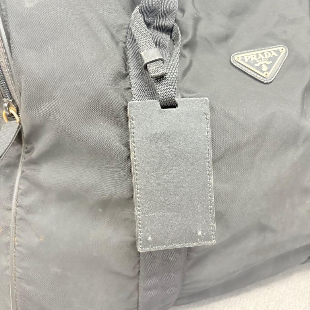 PRADA プラダ ボストンバッグ テスート ナイロン 三角ロゴ 黒 白タグあり