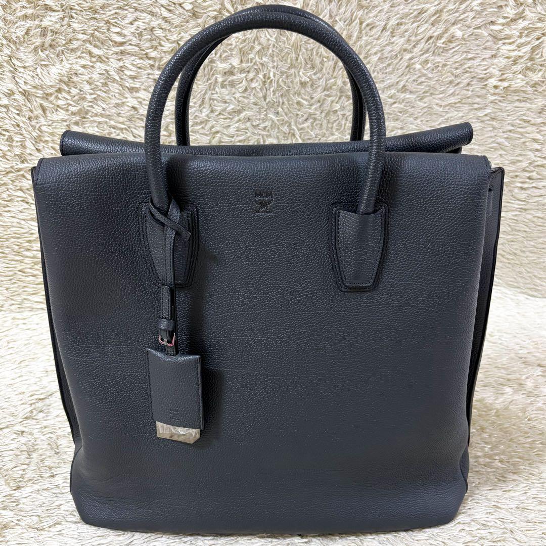 【極美品】MCM エムシーエム トートバッグ グレー系 大容量 ユニセックス
