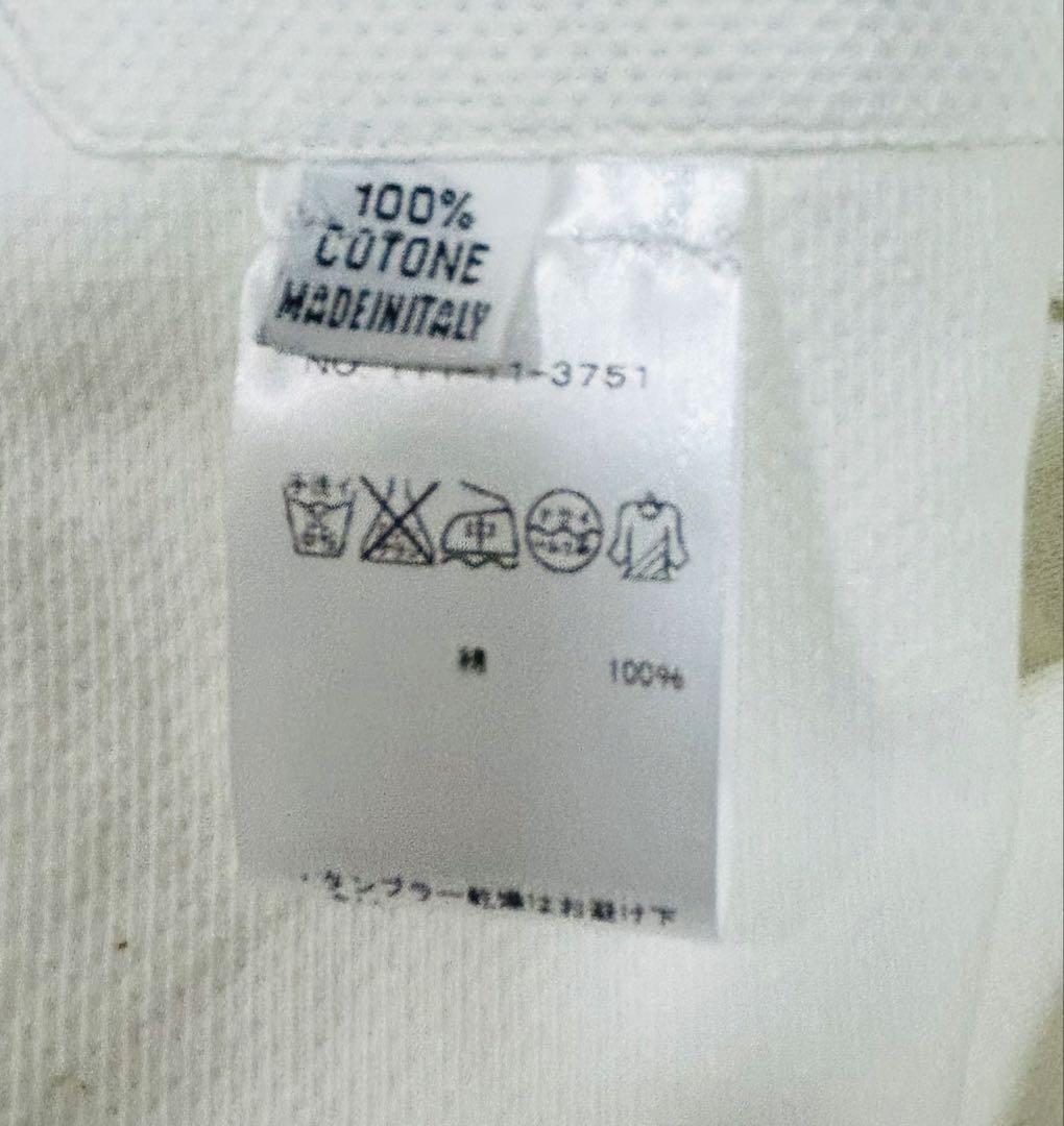 フィナモレ　ホリゾンタルカラー　ホワイト　長袖シャツ