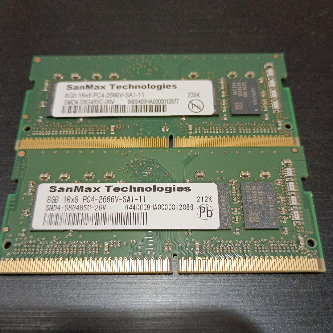 SanMax 8GB DDR4 2666MHz メモリ 2枚