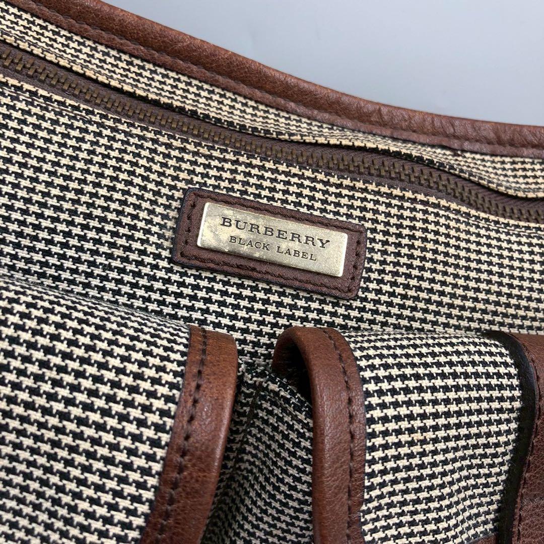 美品◎BURBERRY BLACK LABEL ツイード ボディバッグ