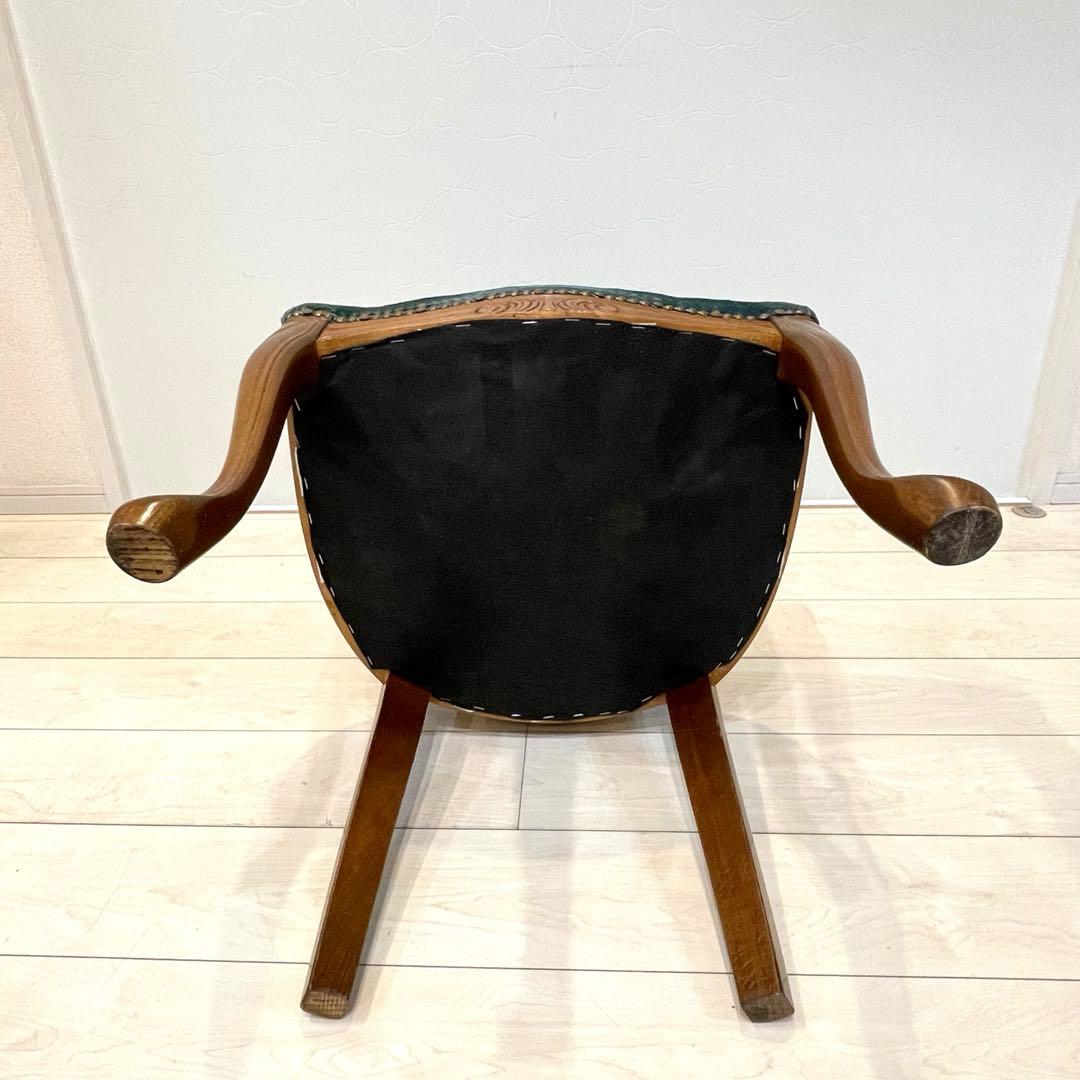 ダイニングチェア ロココ調チェア 猫脚 彫刻 木製 椅子 ベロア調　北欧 ①