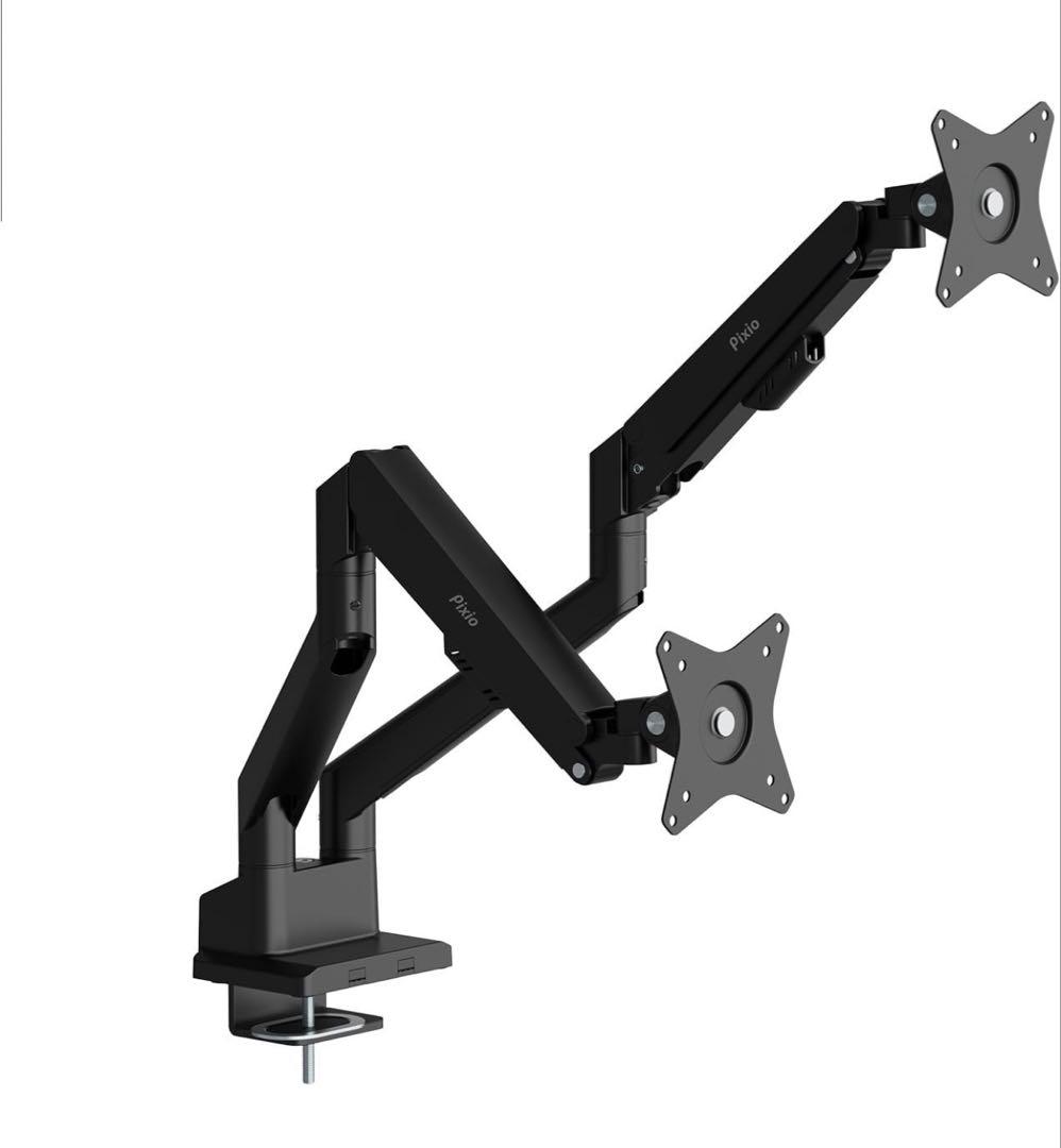 Pixio PS1D Wave Black モニターアーム デュアル 黒