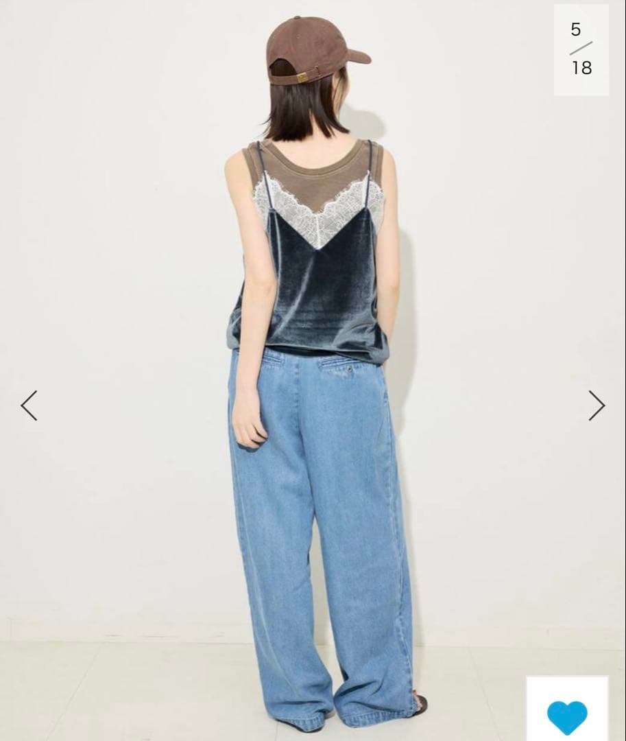 miller ミラー SLOBE別注 ベロアレースミャミソール