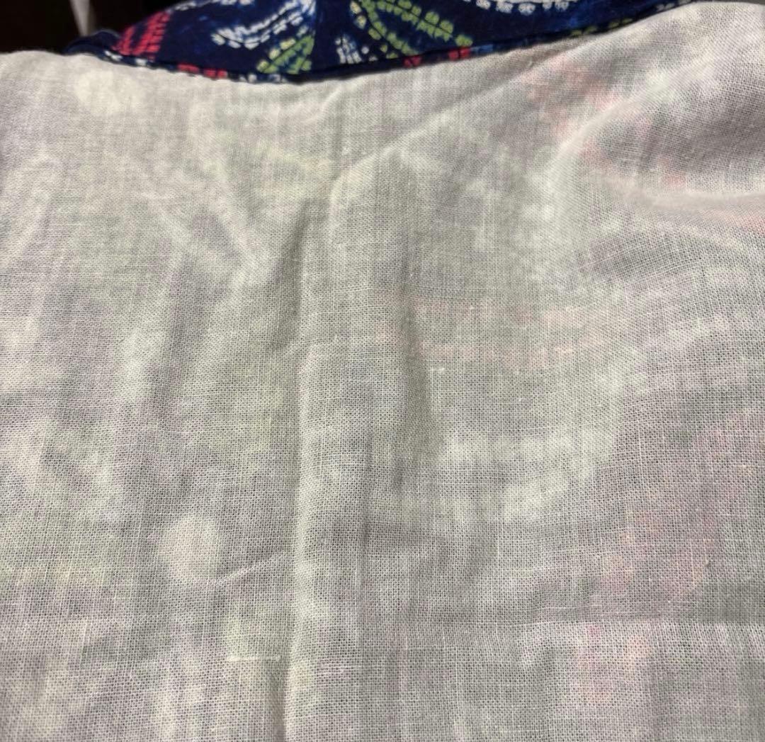 有松鳴海絞り浴衣　藍染タイダイ 大輪の花火？合わせ縫絞、小帽子絞　浴衣単品