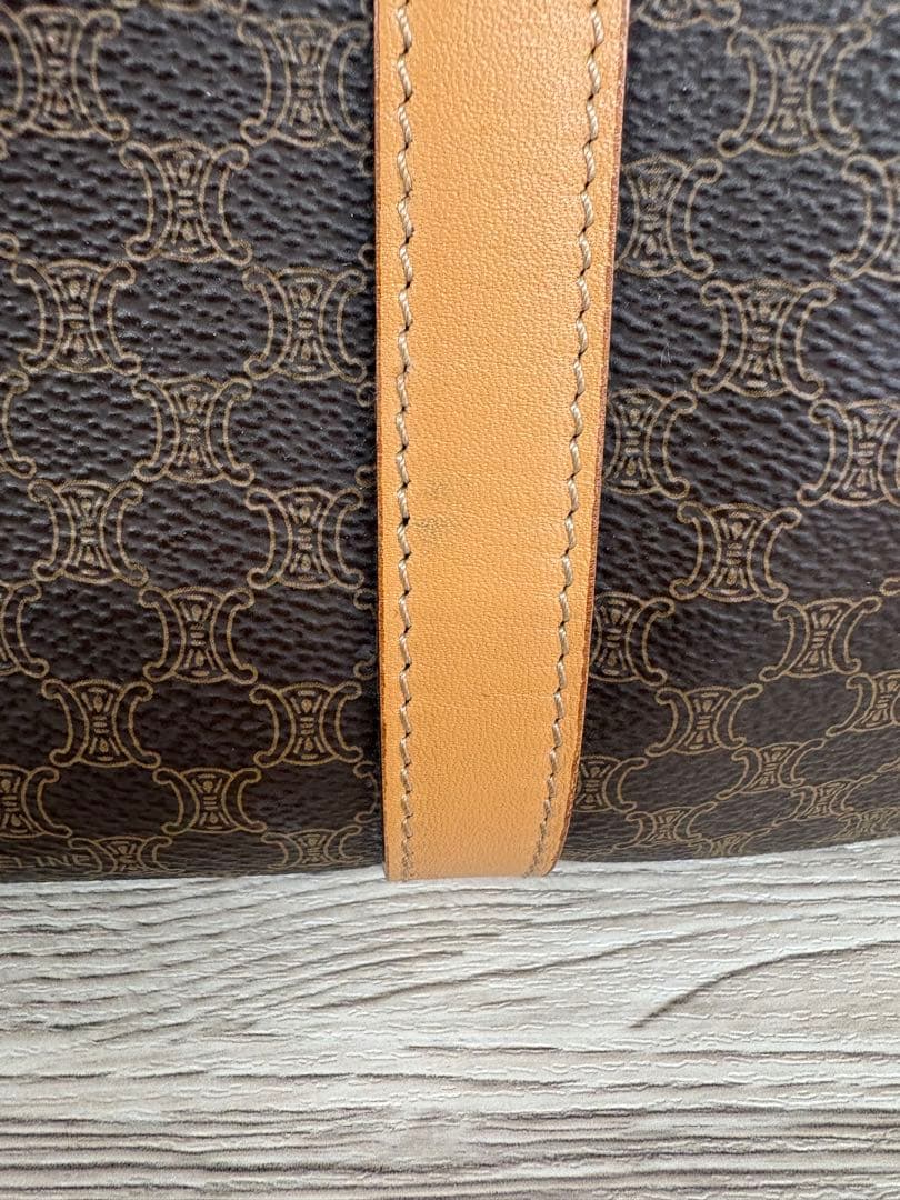 《極美品》セリーヌ マカダムボストン PVCレザー ブラウン ヴィンテージ