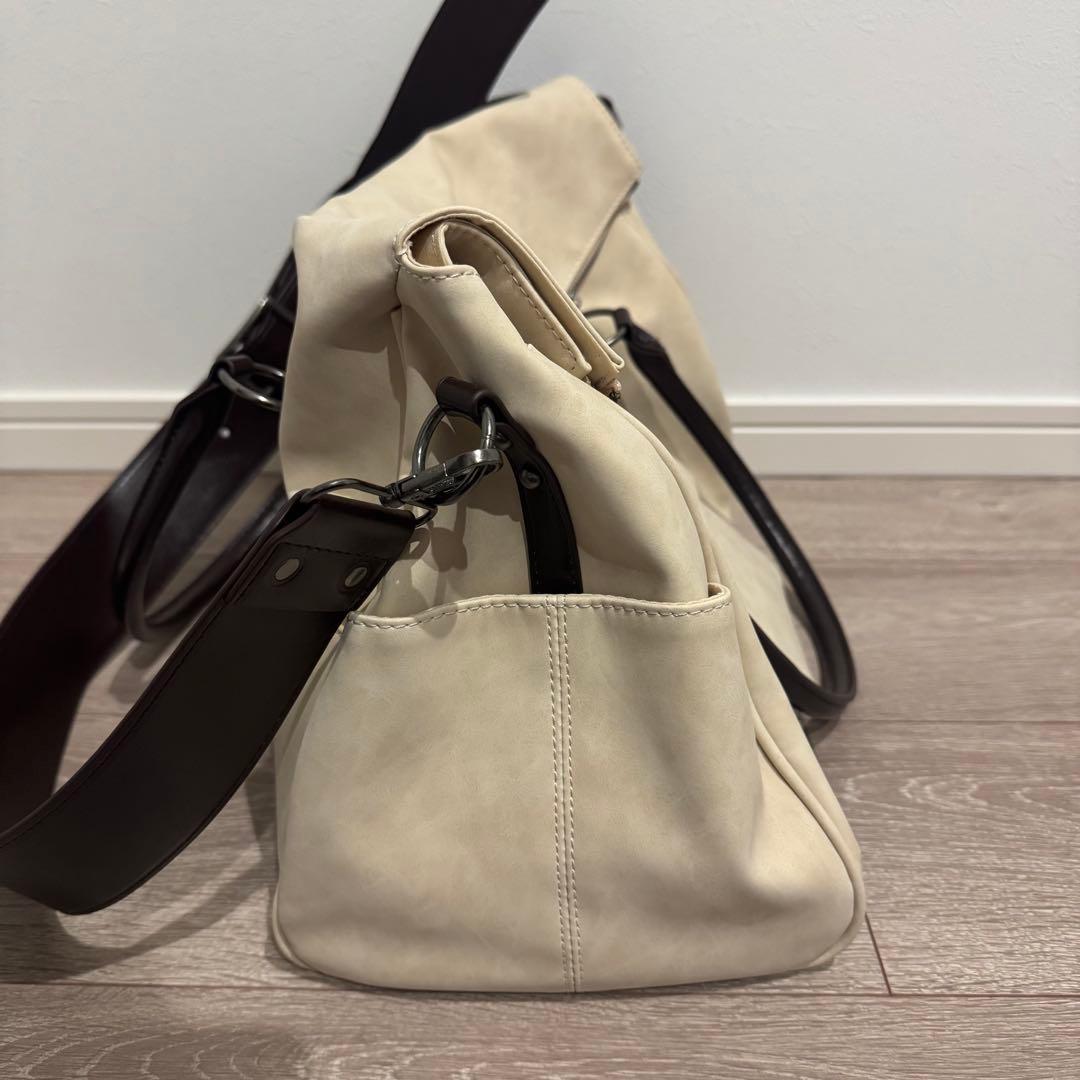 tinajojun ショルダー付き トラベルバッグ　アイボリー