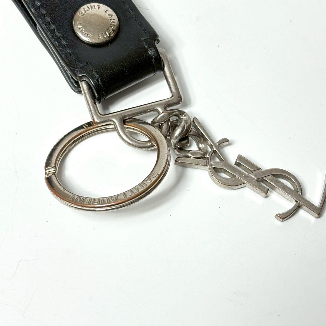 サンローラン　キーリング　キーホルダー　カサンドラ　YSLロゴ　レザー2way.