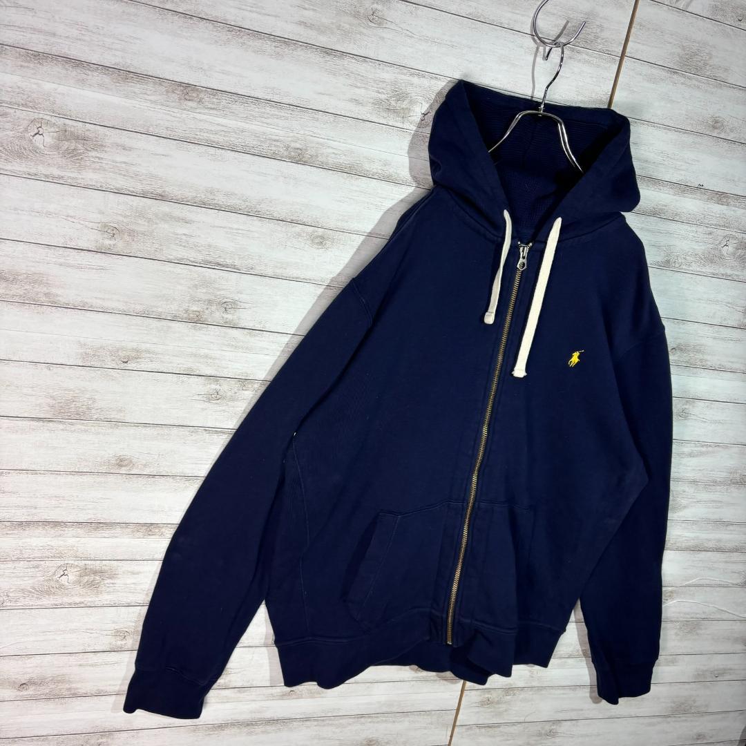 ポロラルフローレン ジップパーカー 裏サーマル XXL ネイビー　polo 紺