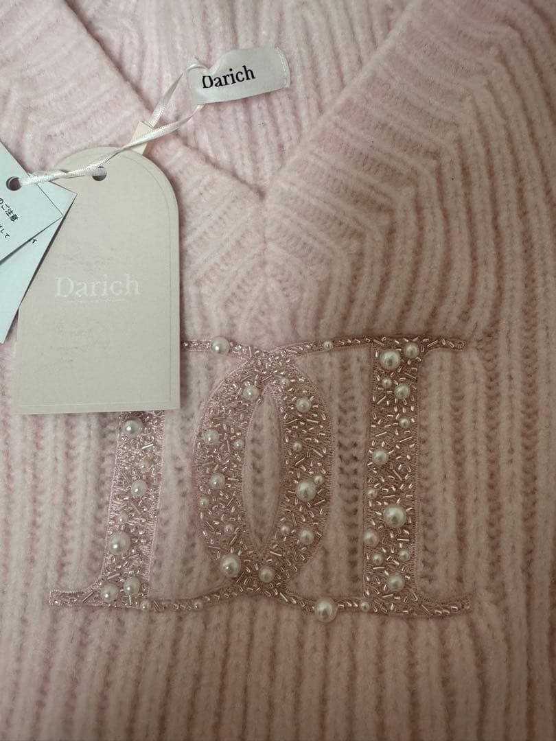 Darich ファンシービーズDDロゴボリュームニットトップス PNK ピンク