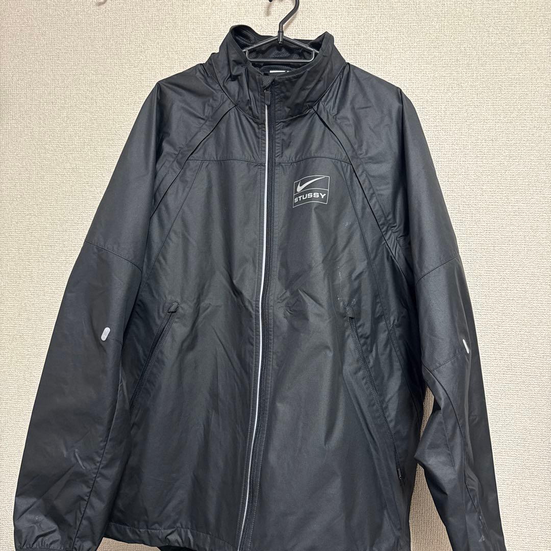 NIKE STUSSY ブラックナイロンジャケット