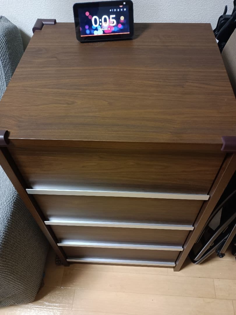 ブラウン CD 4段チェスト ラック 引き出し