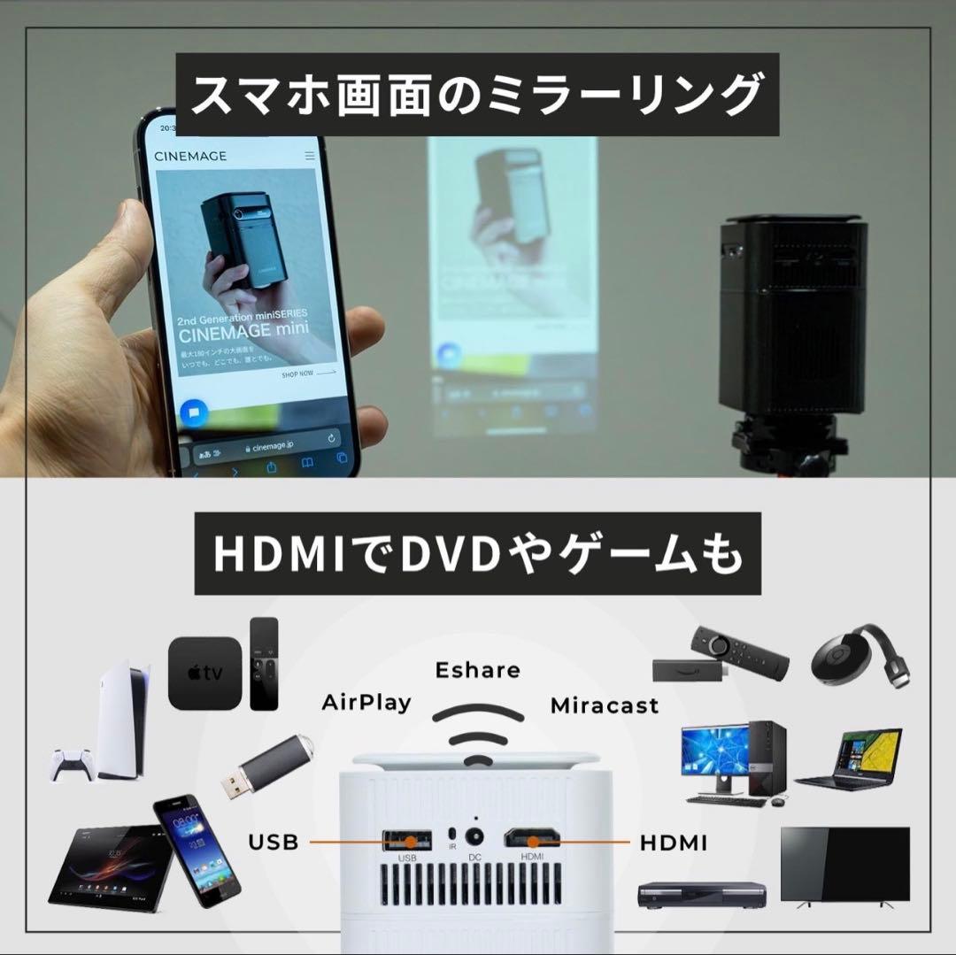 家庭用小型プロジェクター【 CINEMAGE mini（シネマージュミニ）】