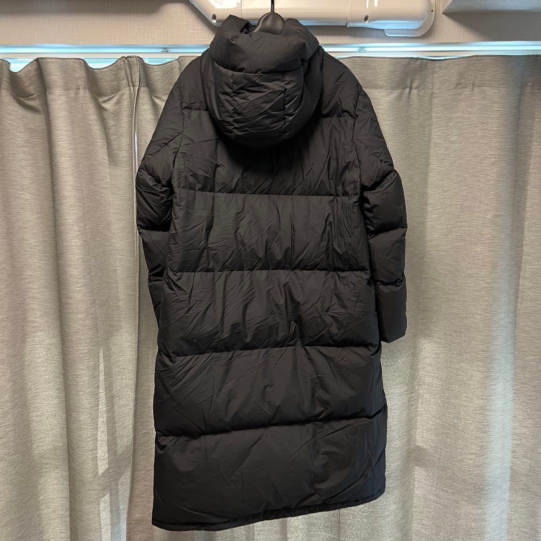 無印良品 MUJI ロングダウンコート　ロング　フード付き ブラック L