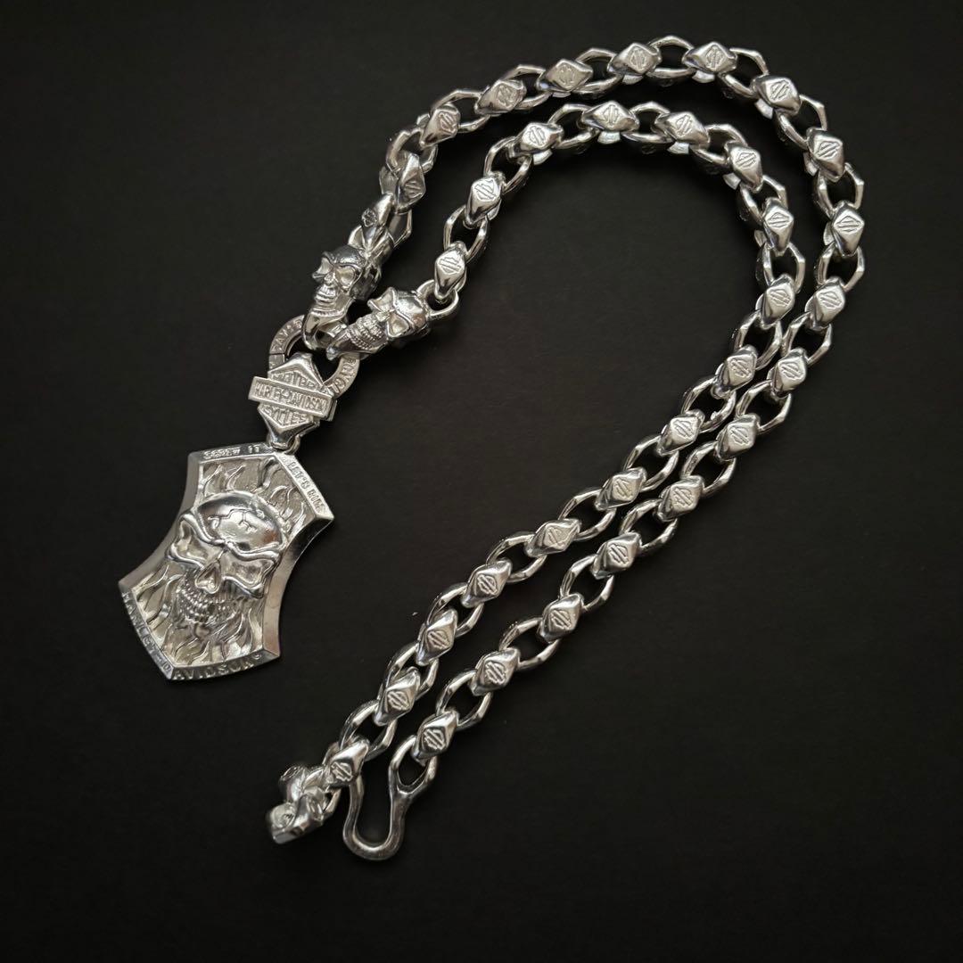 【早い者勝ち】VINTAGE メンズレトロS925銀ネックレス シルバースカル