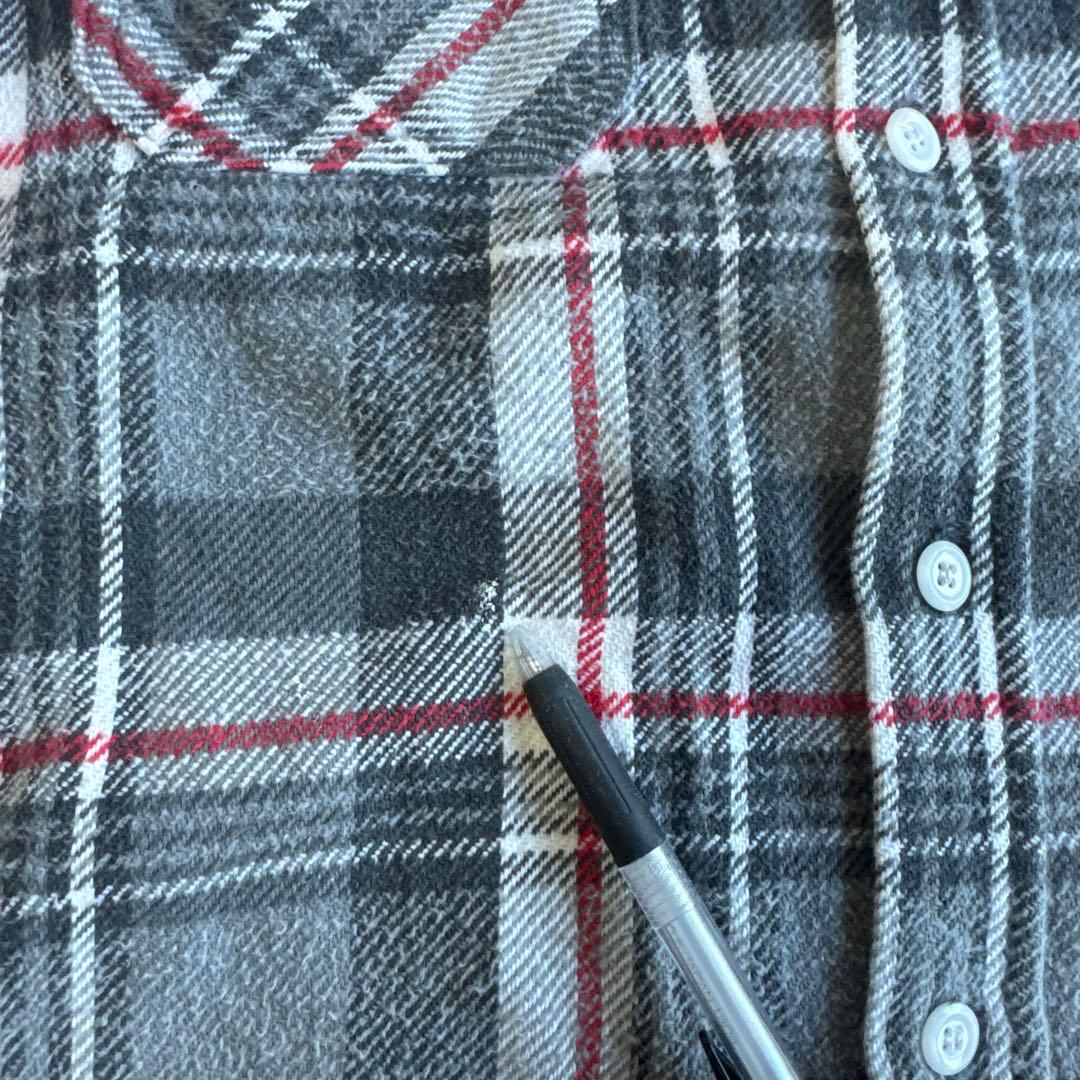 60s winter king ヘビーネルシャツ 赤黒　マチなし　ネルシャツ