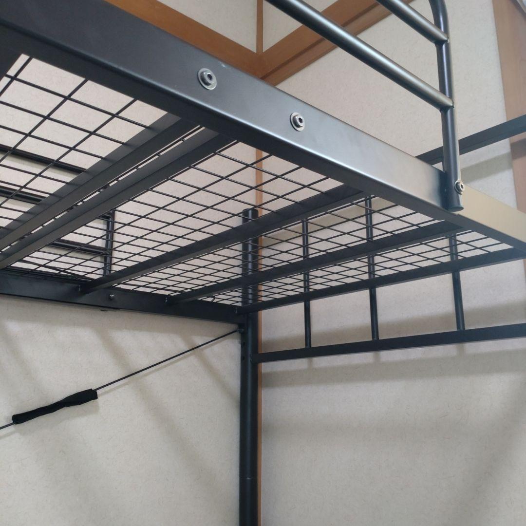 黒のロフトベッド シングルサイズ