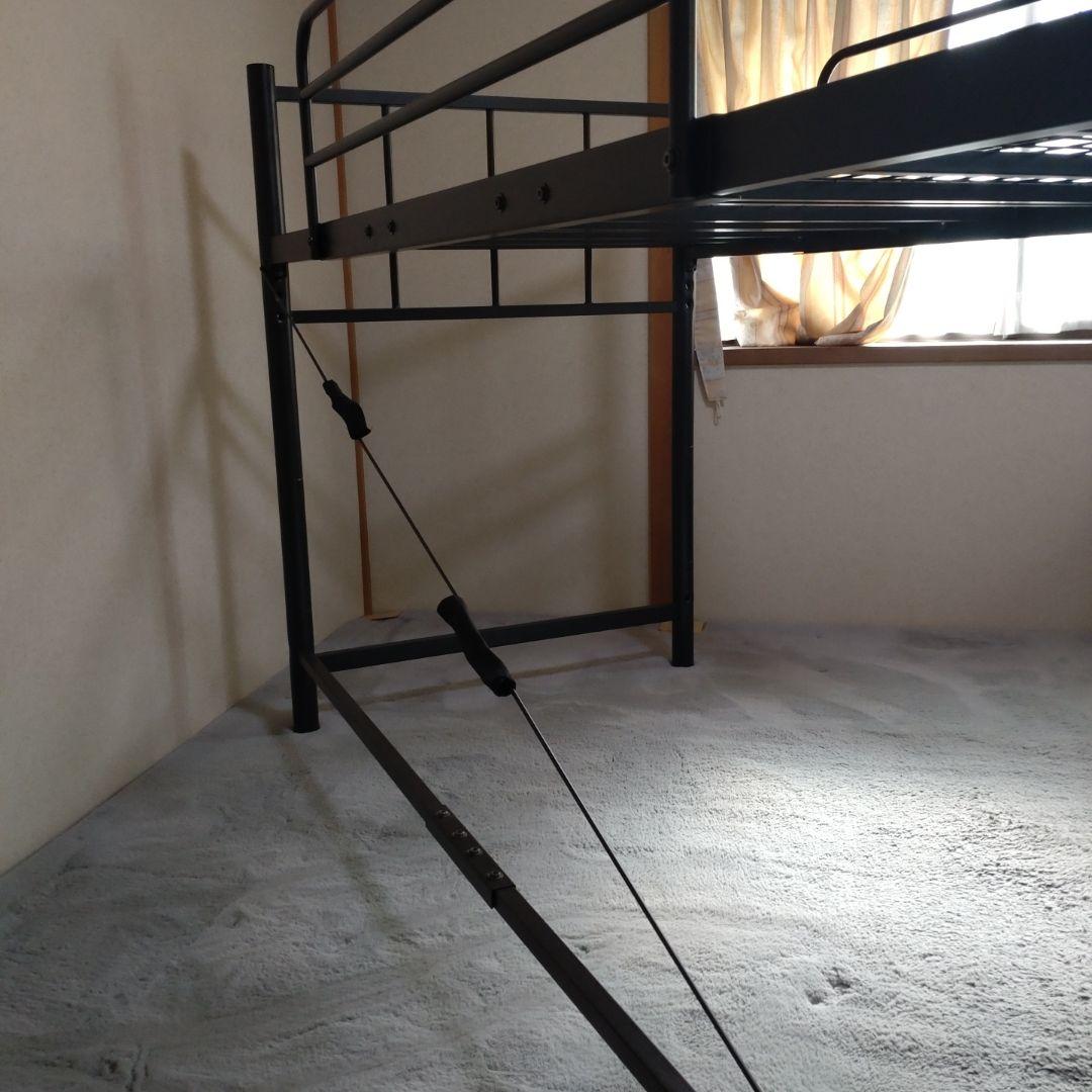 黒のロフトベッド シングルサイズ