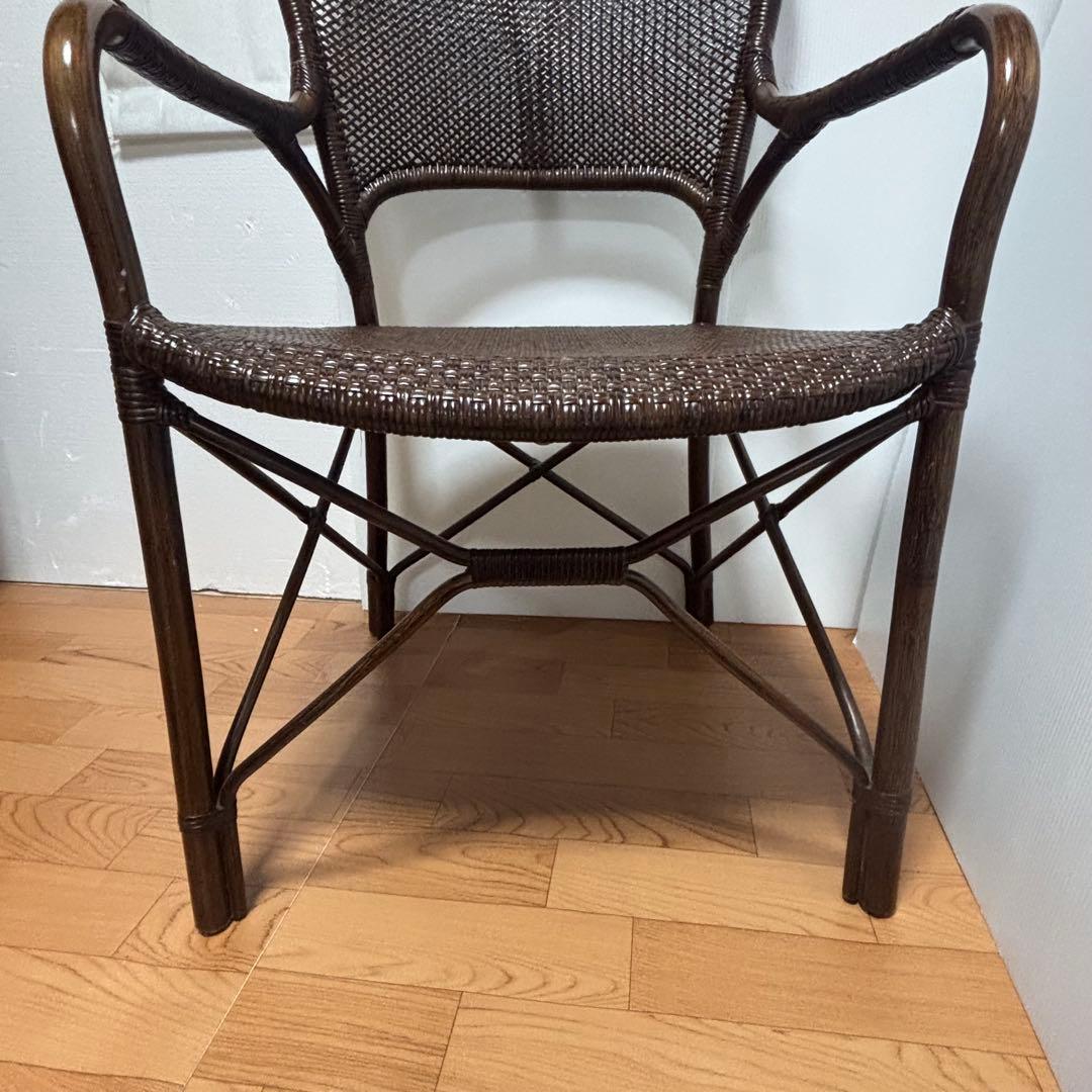 ヤマカワラタン　アームチェア　籐製　ラウンジチェア　Yamakawa