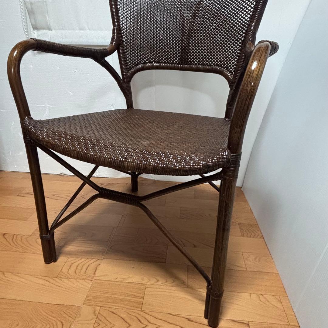 ヤマカワラタン　アームチェア　籐製　ラウンジチェア　Yamakawa