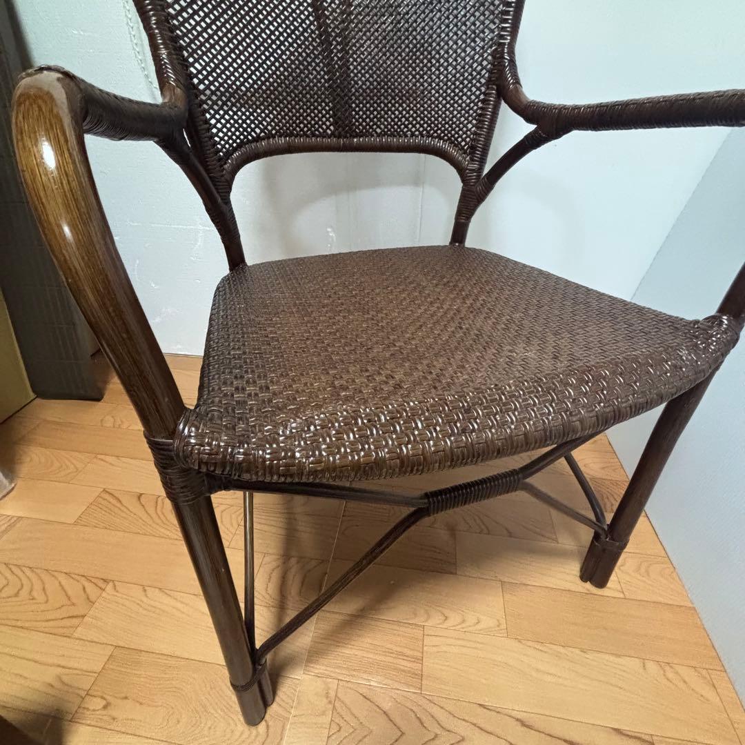 ヤマカワラタン　アームチェア　籐製　ラウンジチェア　Yamakawa