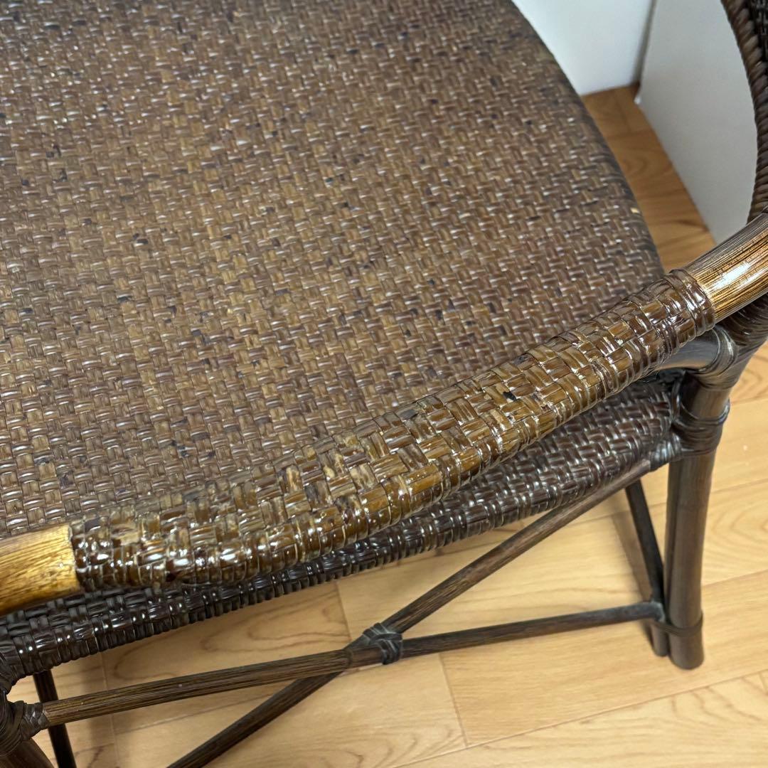 ヤマカワラタン　アームチェア　籐製　ラウンジチェア　Yamakawa