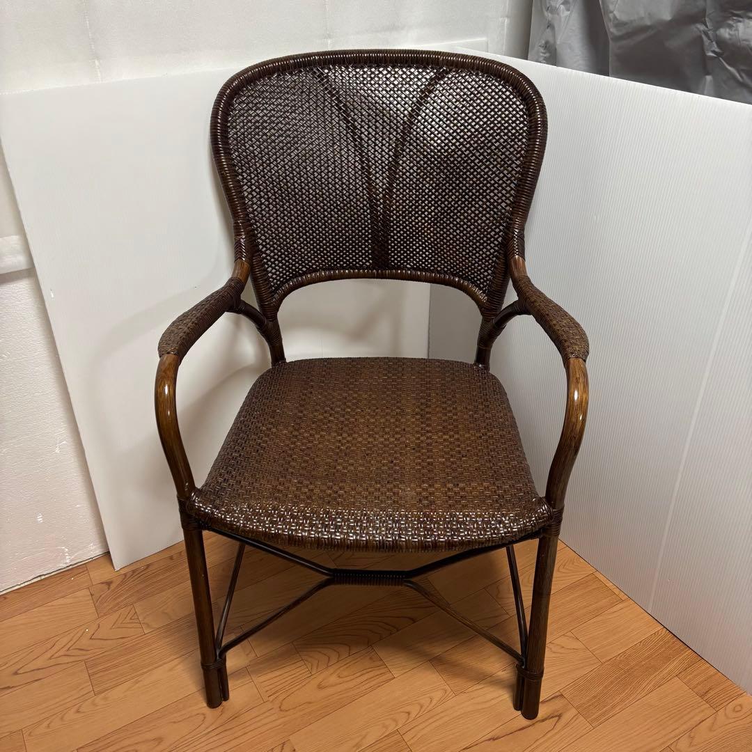 ヤマカワラタン　アームチェア　籐製　ラウンジチェア　Yamakawa