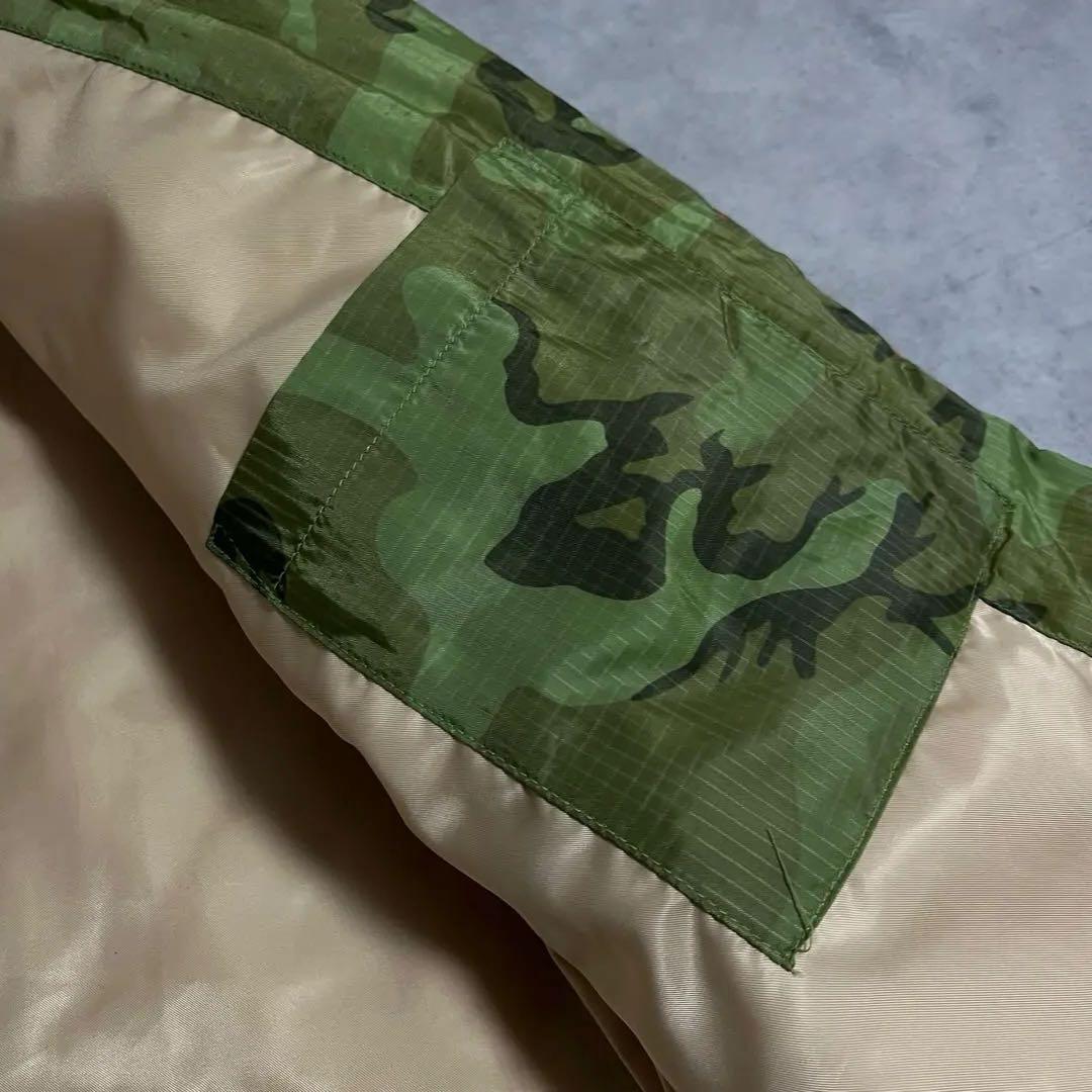 美品！HOUSTON ベトジャン　キルティングL 刺繍　中綿　ミリタリー　マップ