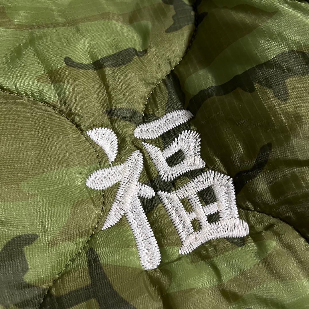 美品！HOUSTON ベトジャン　キルティングL 刺繍　中綿　ミリタリー　マップ