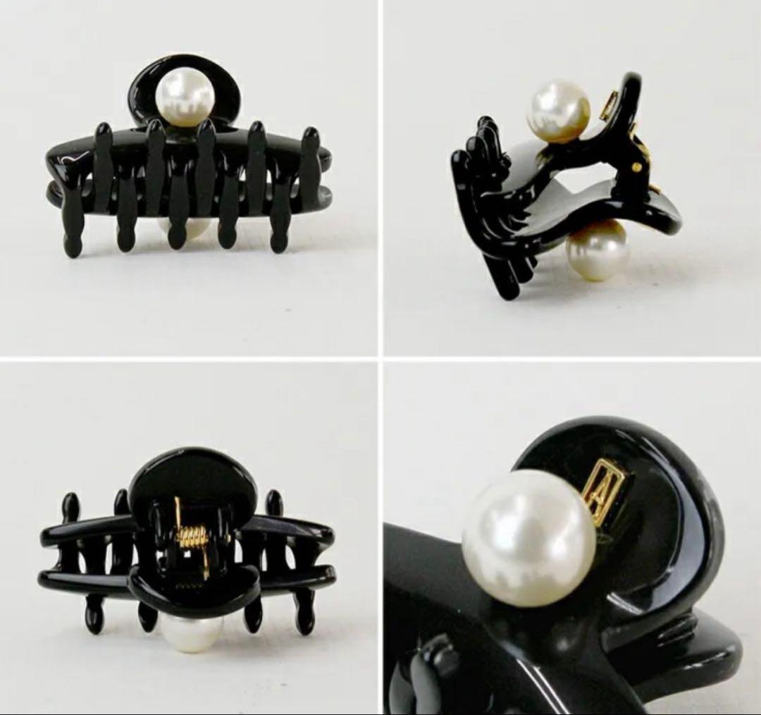 ALEXANDRE DE PARIS ヘアクリップ 黒 パール付き