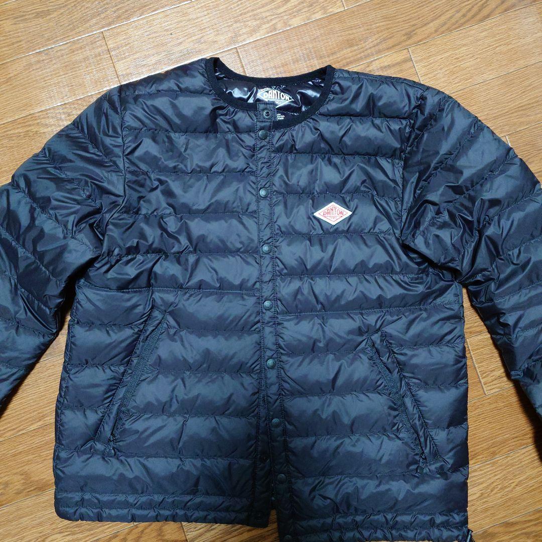 ブラック ダウンジャケット ボタン留め