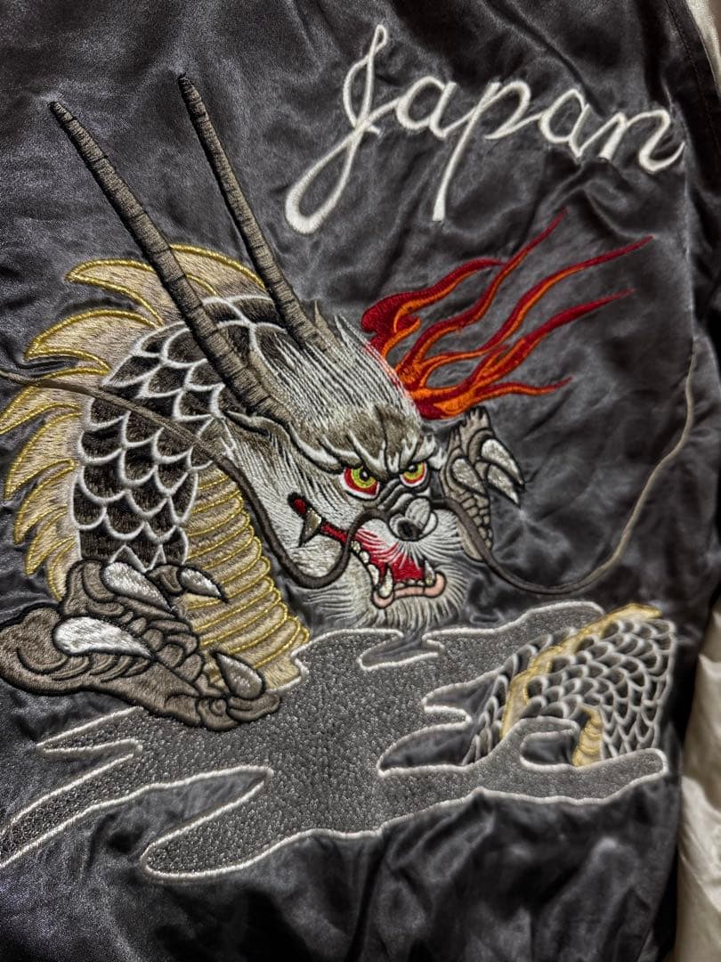 未使用近 日本製 Hoshihime 龍限定 スカジャン サテン vintage