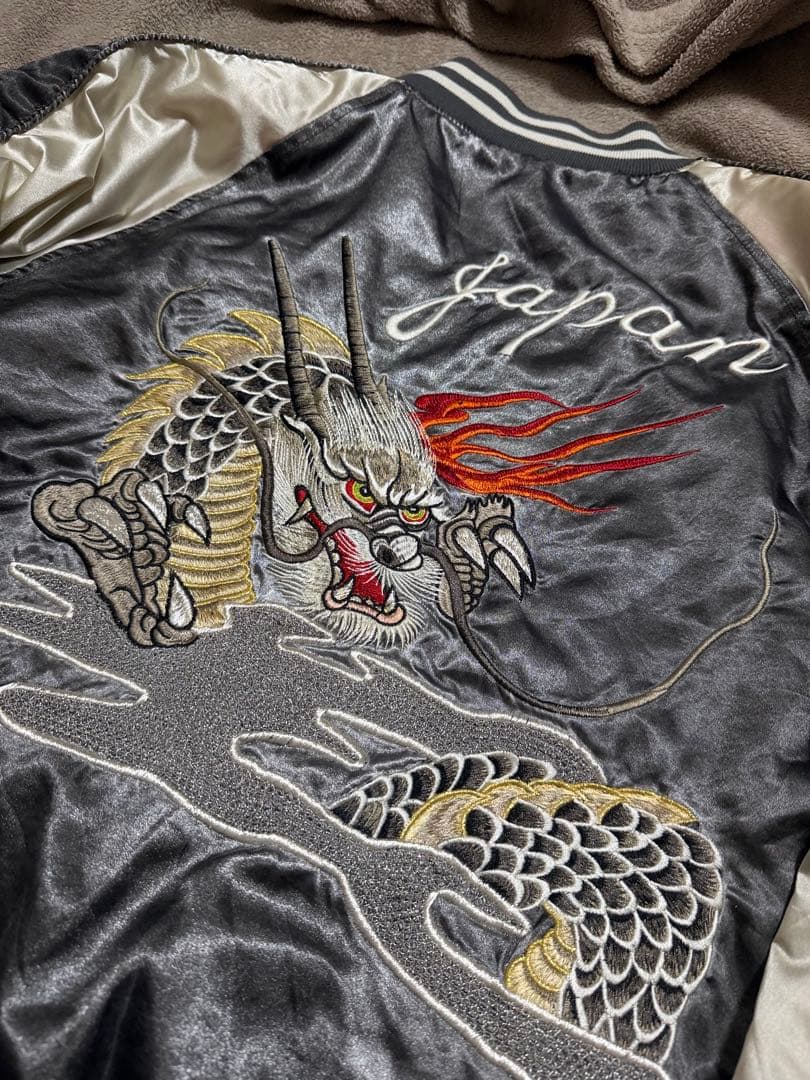 未使用近 日本製 Hoshihime 龍限定 スカジャン サテン vintage