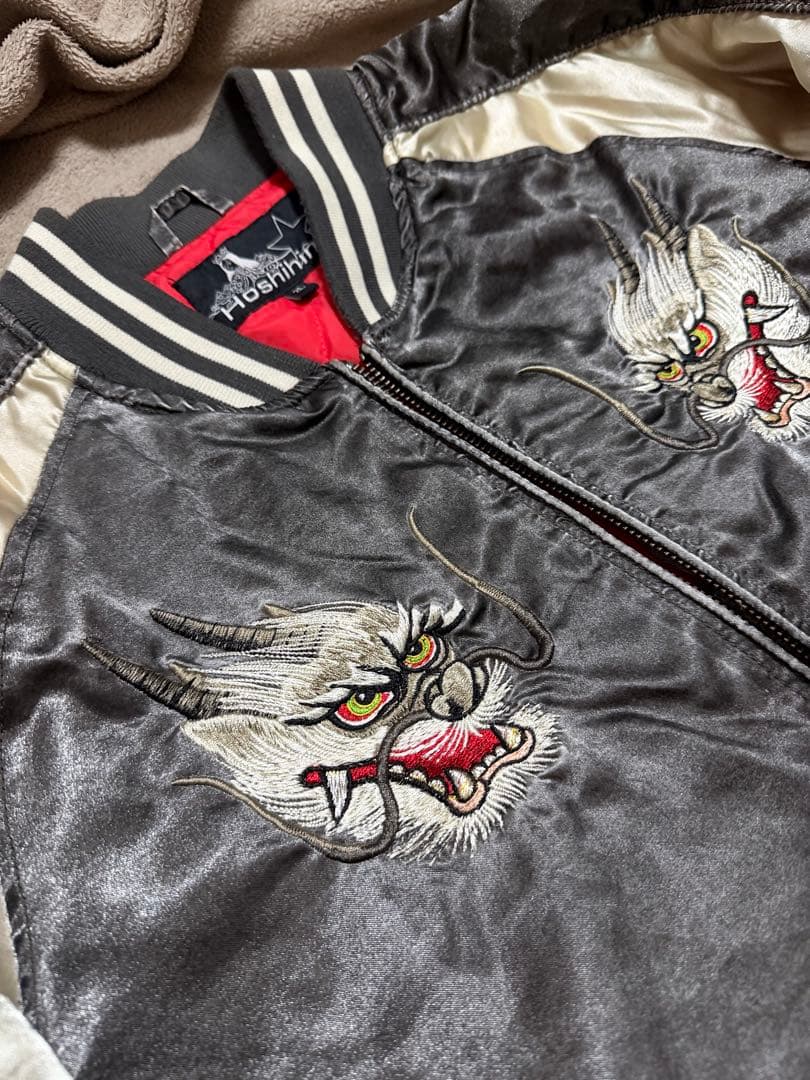 未使用近 日本製 Hoshihime 龍限定 スカジャン サテン vintage