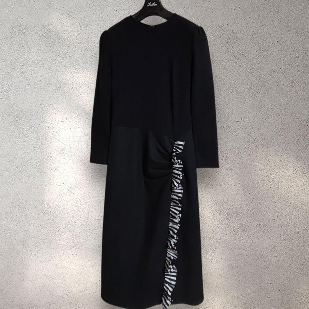 ボーダーズアットバルコニー ウィークエンドフリル ワンピース 36