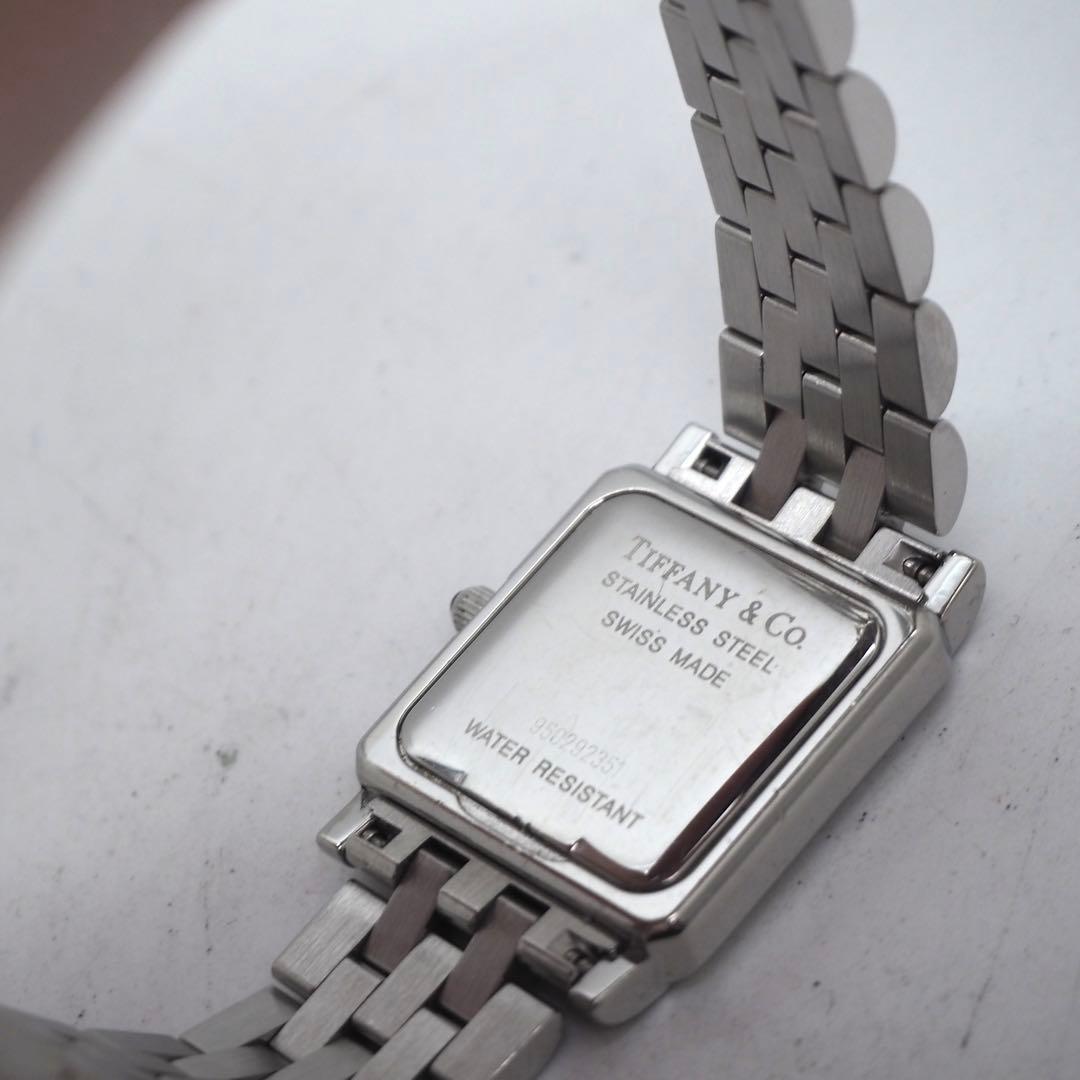 623 稼働　ティファニー　時計　クラシック　ホワイト　スクエア　レディース